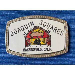 Vintage Joaquin Squares Belt Buckle Bakersfield California Square Dancing 987A